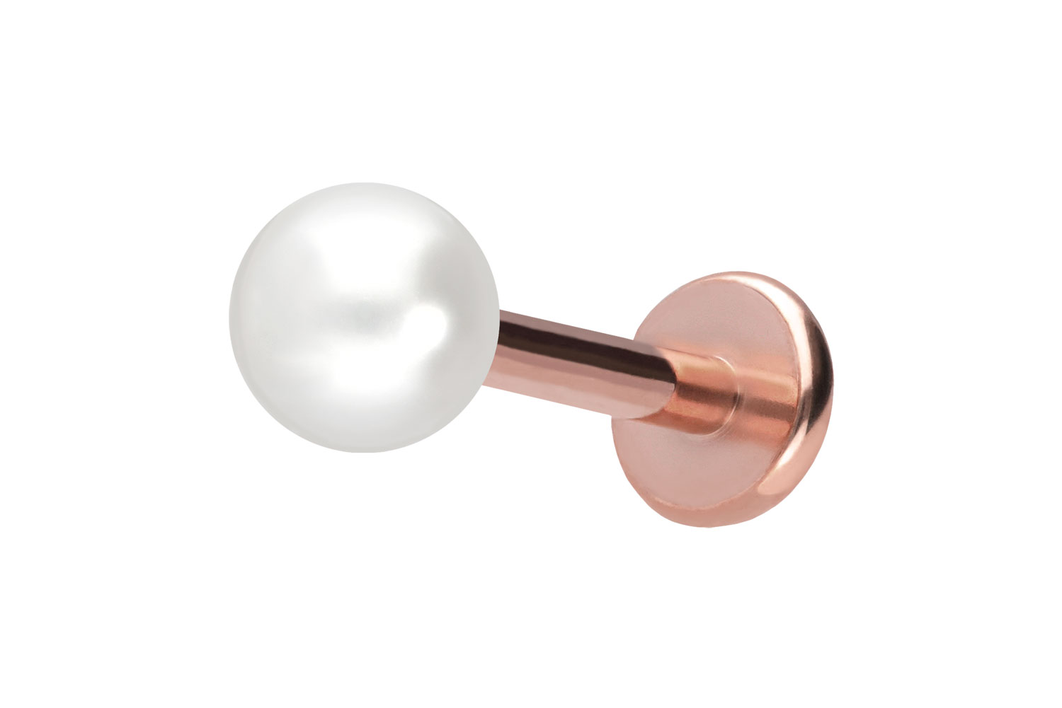 Titan Labret Piercing mit Push Fit SYNTHETISCHE PERLE
